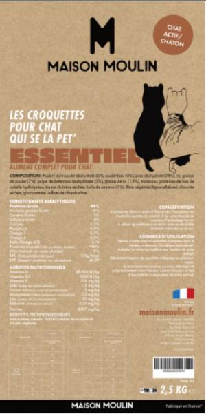 Croquettes Recette Essentiel Chats Actif et Chatons